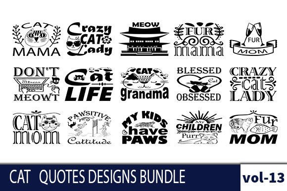 CAT 15 Quotes Designs Bundle