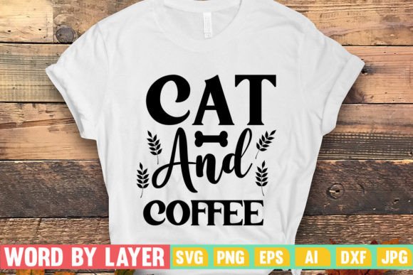 Cat and Coffee Embroidery Design