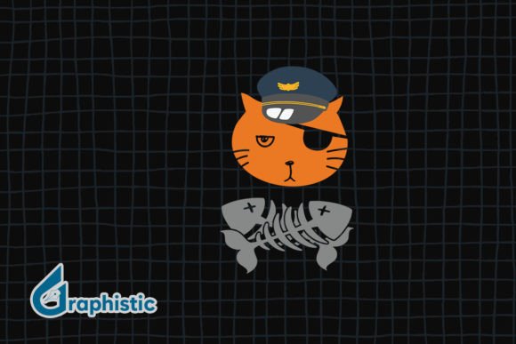 Cute Pirate Cat Embroidery Design