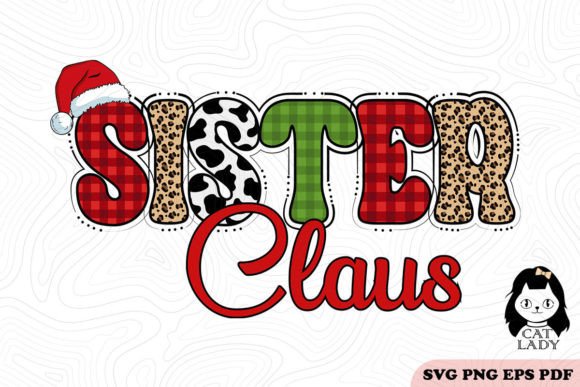 Free Sister Claus Plaid Pattern SVG PNG