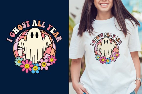 I Ghost Retro Halloween Svg Design