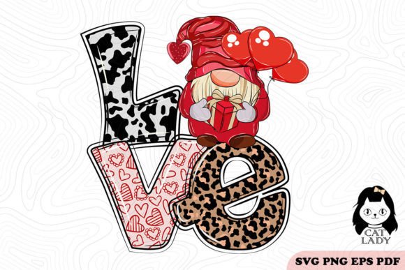 Love Gnome Valentine SVG PNG Sublimation