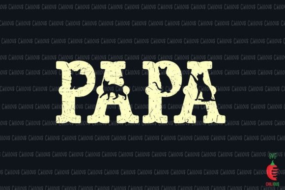 PAPA Cat Embroidery Design