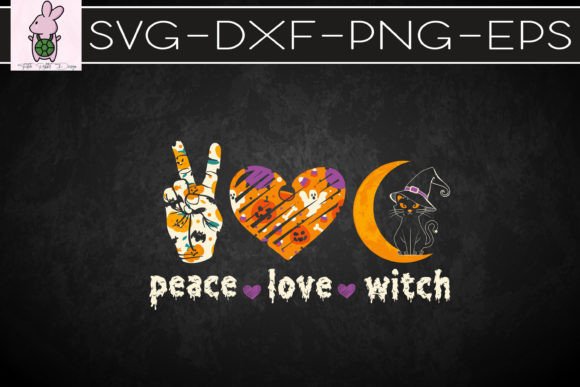 Peace Love Witch Cat Halloween