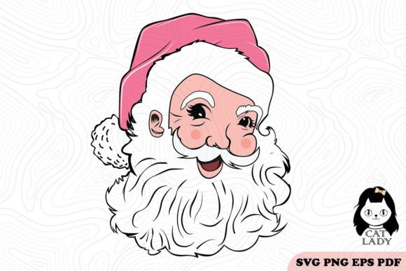 Pink Santa Claus Christmas SVG PNG