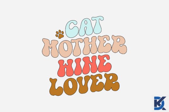Retro Cat Mother Wine Lover
