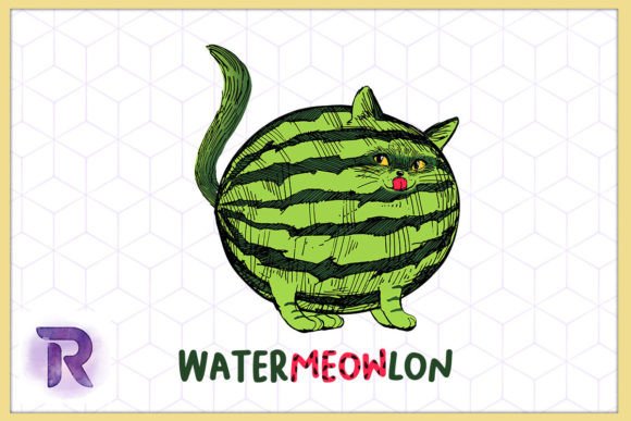Watermeowlon Funny Cat Lover Watermelon