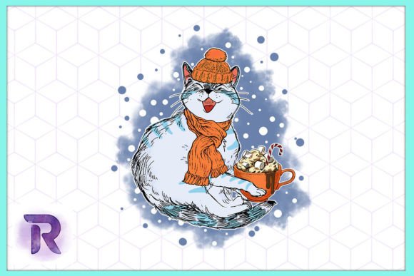 Winter Black Cat Warm Cozy Sublimation